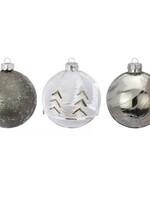 Grijze Kerstballen Mountain  - set van 3