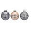 Set van 3 - grijze en beige kerstballen het beste uit de bergen 8 cm