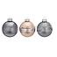 Set van 3 - grijze en beige kerstballen het beste uit de bergen 8 cm