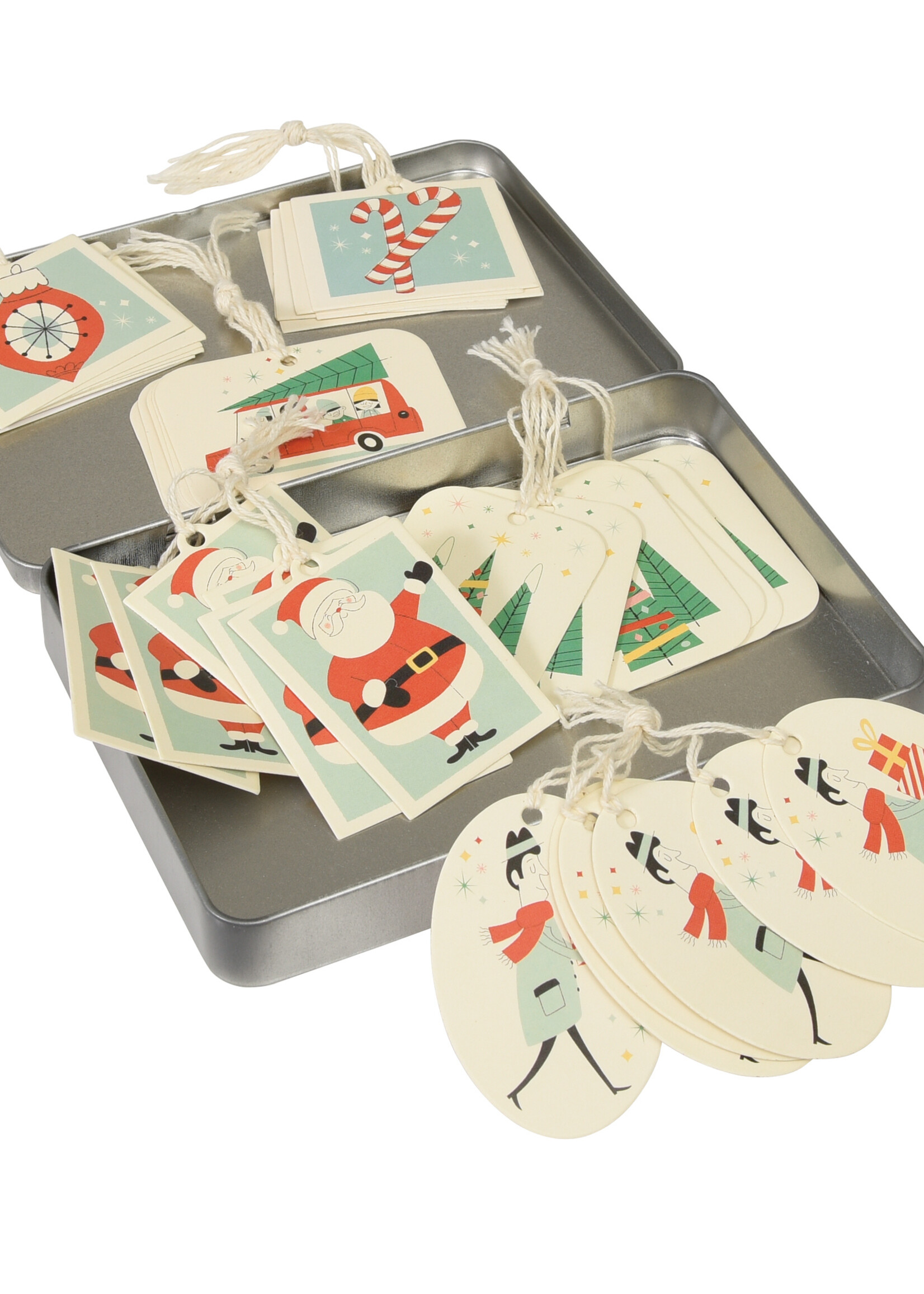 Rex London cadeaukaartjes / cadeau labels voor kerstcadeaus - blikje met 36 stuks