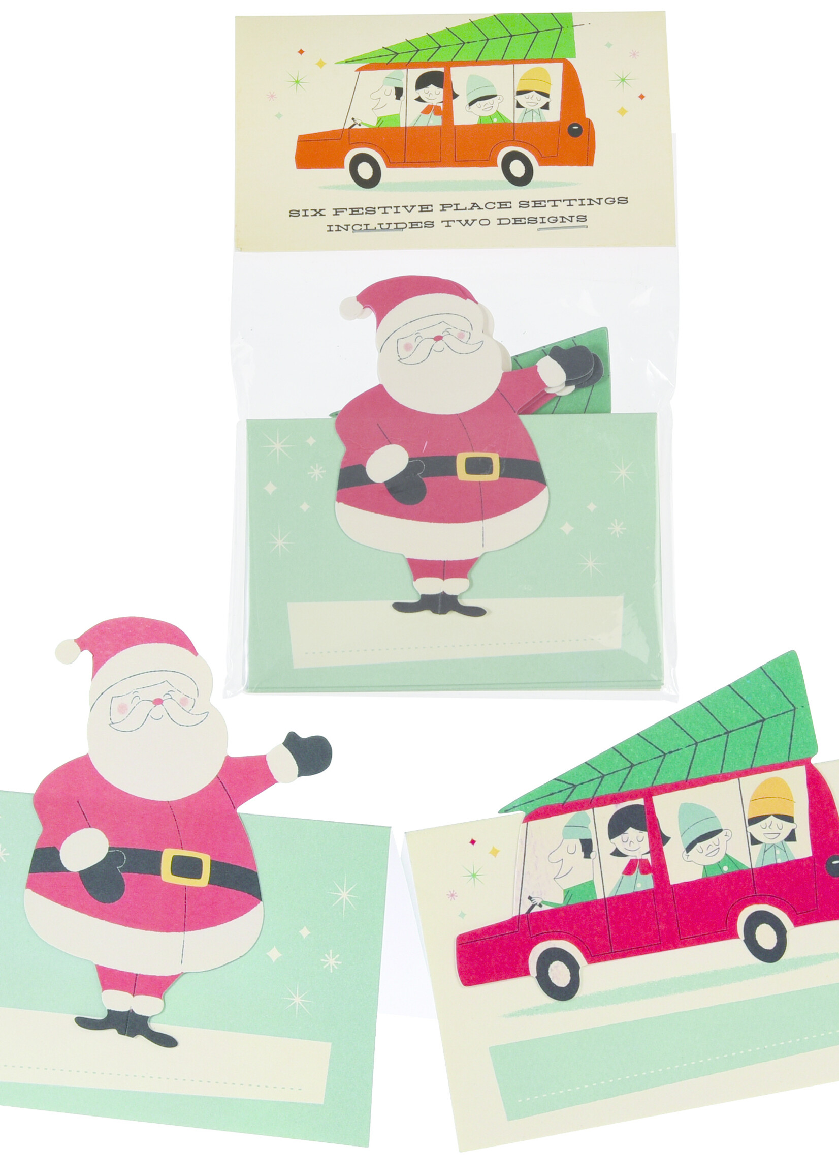 Rex London Set van 6 tafelschikking kaartjes voor kerstdiner
