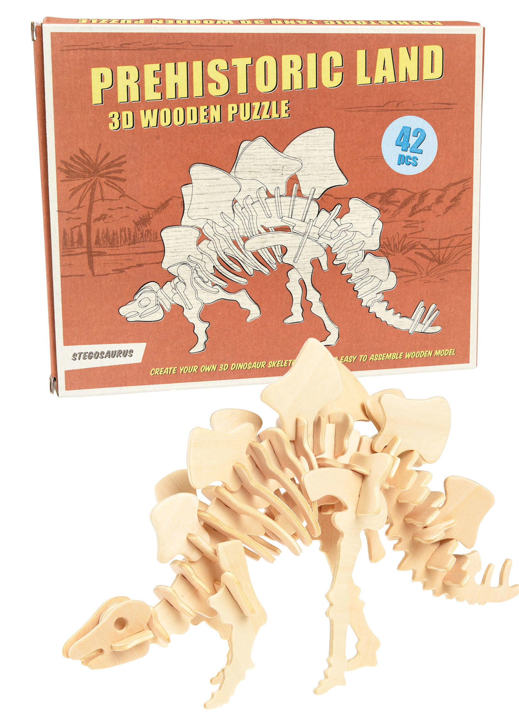 Rex London stoere houten 3D puzzel Stegosaurus