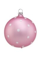 Kerstbal Roze met Witte Stipjes