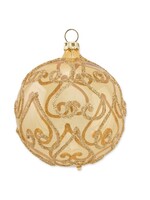 Kerstbal Transparant Goud met Omgekeerde Gouden Harten