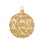 Gouden transparante kerstbal met omgekeerde gouden karten 8 cm