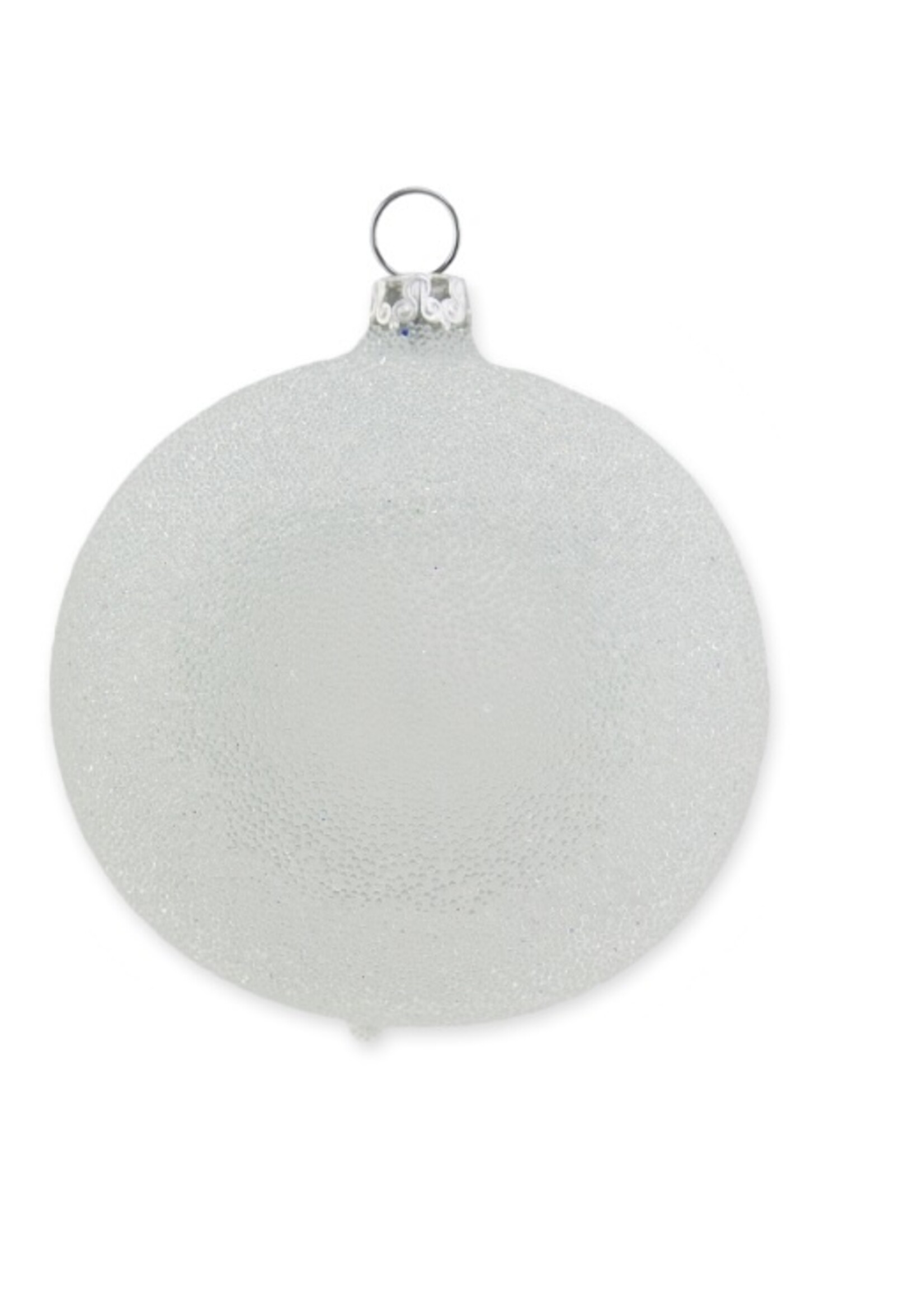 Parel grijze glinsterende dauw kerstbal 8 cm