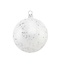 Witte kerstbal met zilveren mini sterren 8 cm