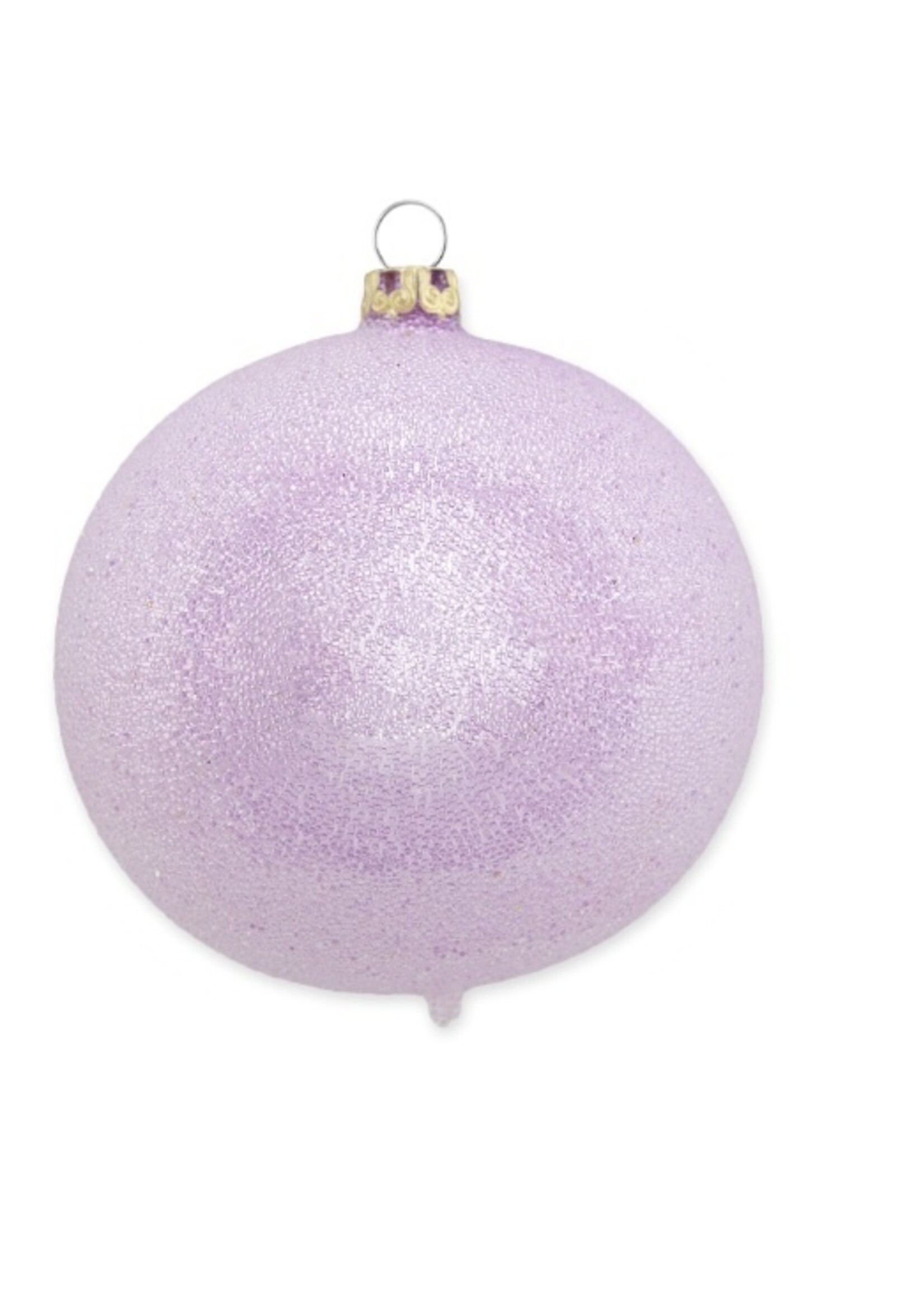 Violet / licht paarse glinsterende dauw kerstbal 8 cm
