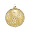 Transparante kerstbal met gouden brocade effect 8 cm