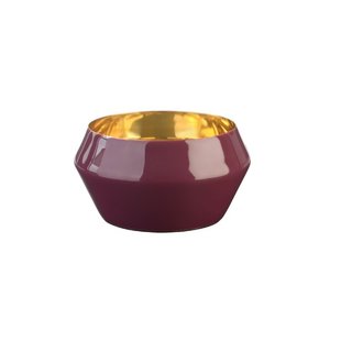 Layer Waxinelichthouder Bordeaux rood - Goud