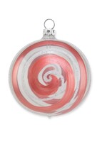 Kerstbal Transparant met Terra en Witte Spiraal