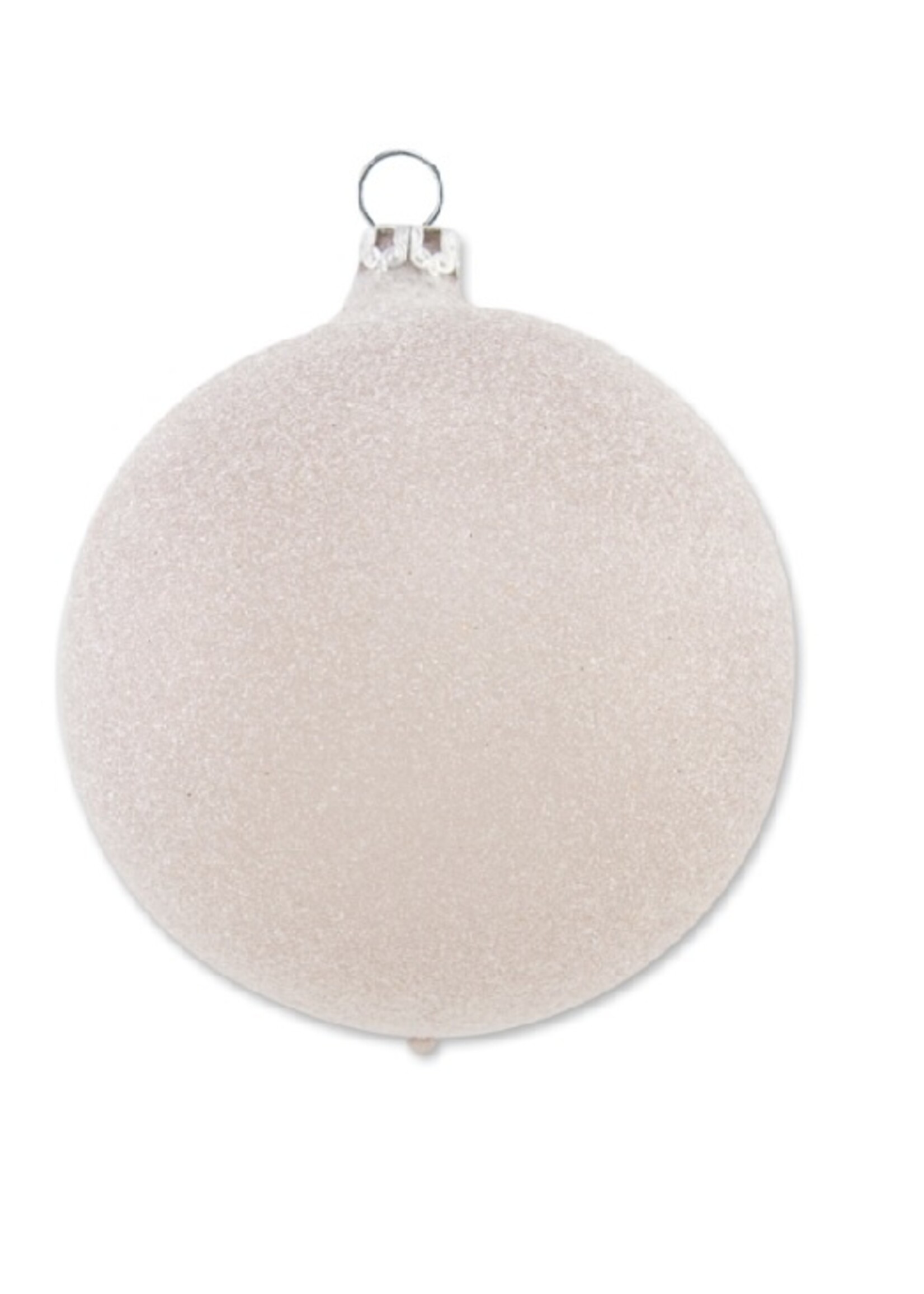 Gezandstraalde kerstbal taupe / licht bruin 8 cm