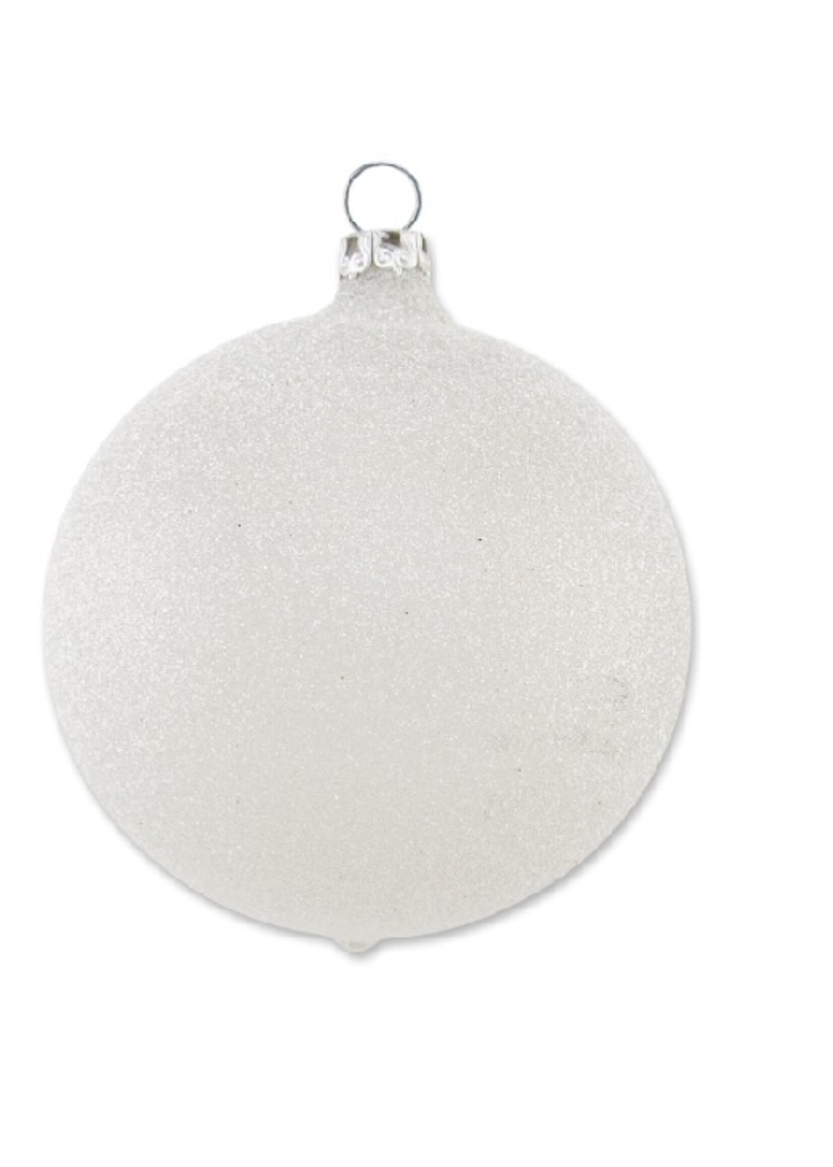 Gezandstraalde parel grijze kerstbal 8 cm