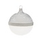 Glazen kerstbal Rank met vilt transparant wit 8 cm
