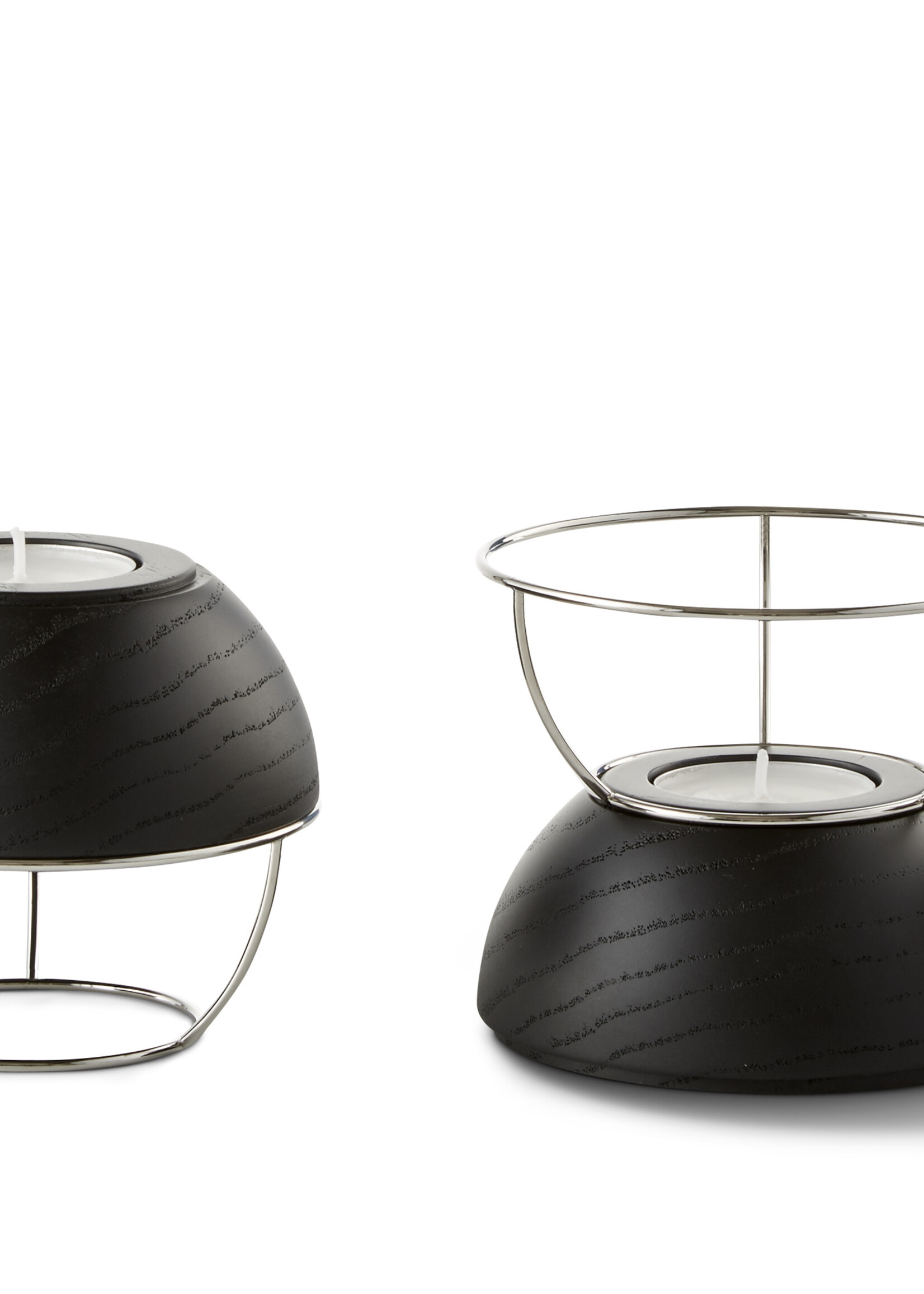 NAV Scandinavia Waxinelichthouder Flaming Rings Zwart/Zilver