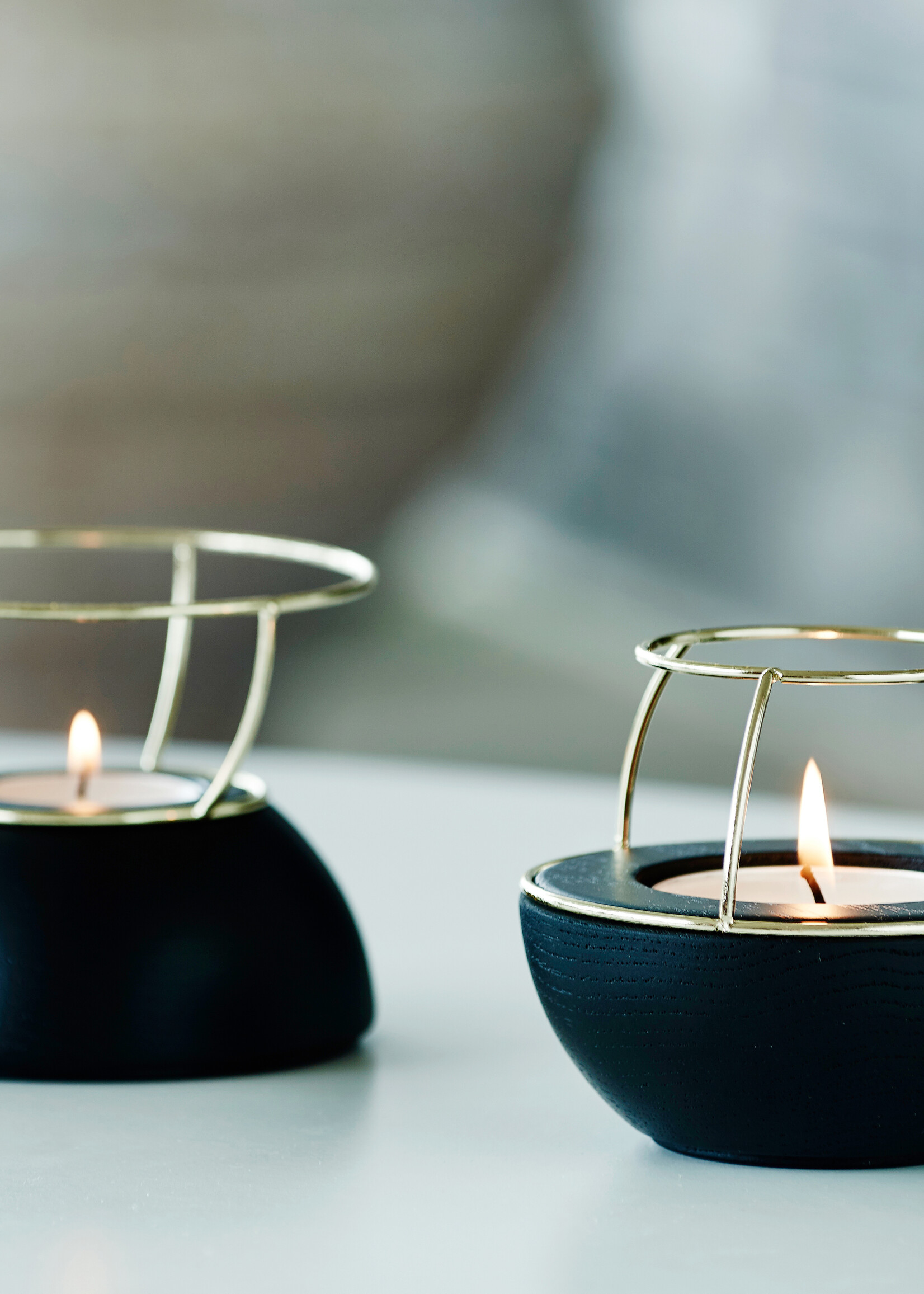 NAV Scandinavia Waxinelichthouder Flaming Rings Zwart/Zilver