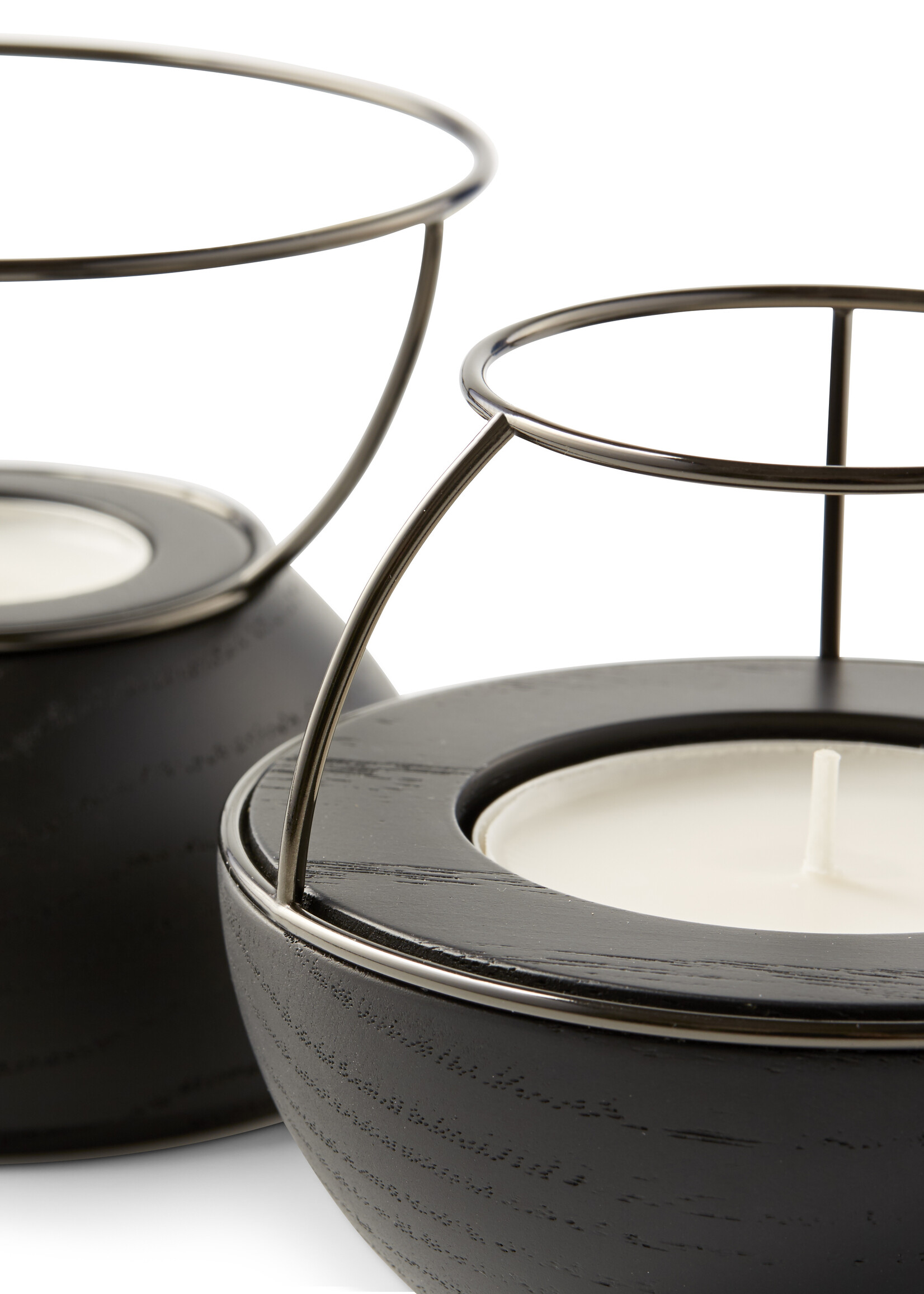 NAV Scandinavia Waxinelichthouder Flaming Rings Zwart/Zwart