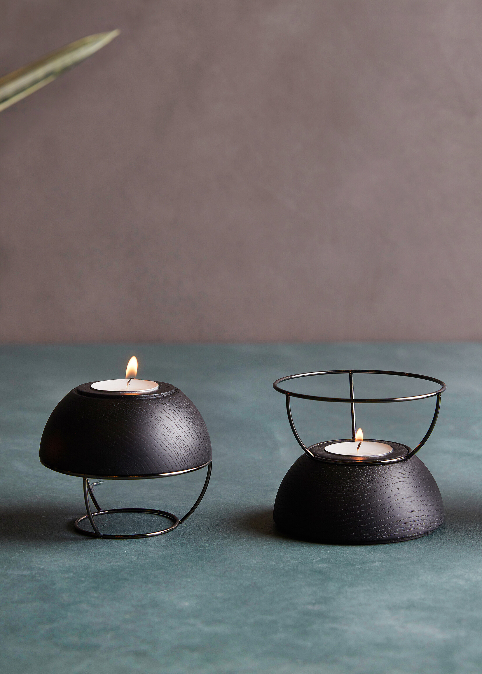 NAV Scandinavia Waxinelichthouder Flaming Rings Zwart/Zwart