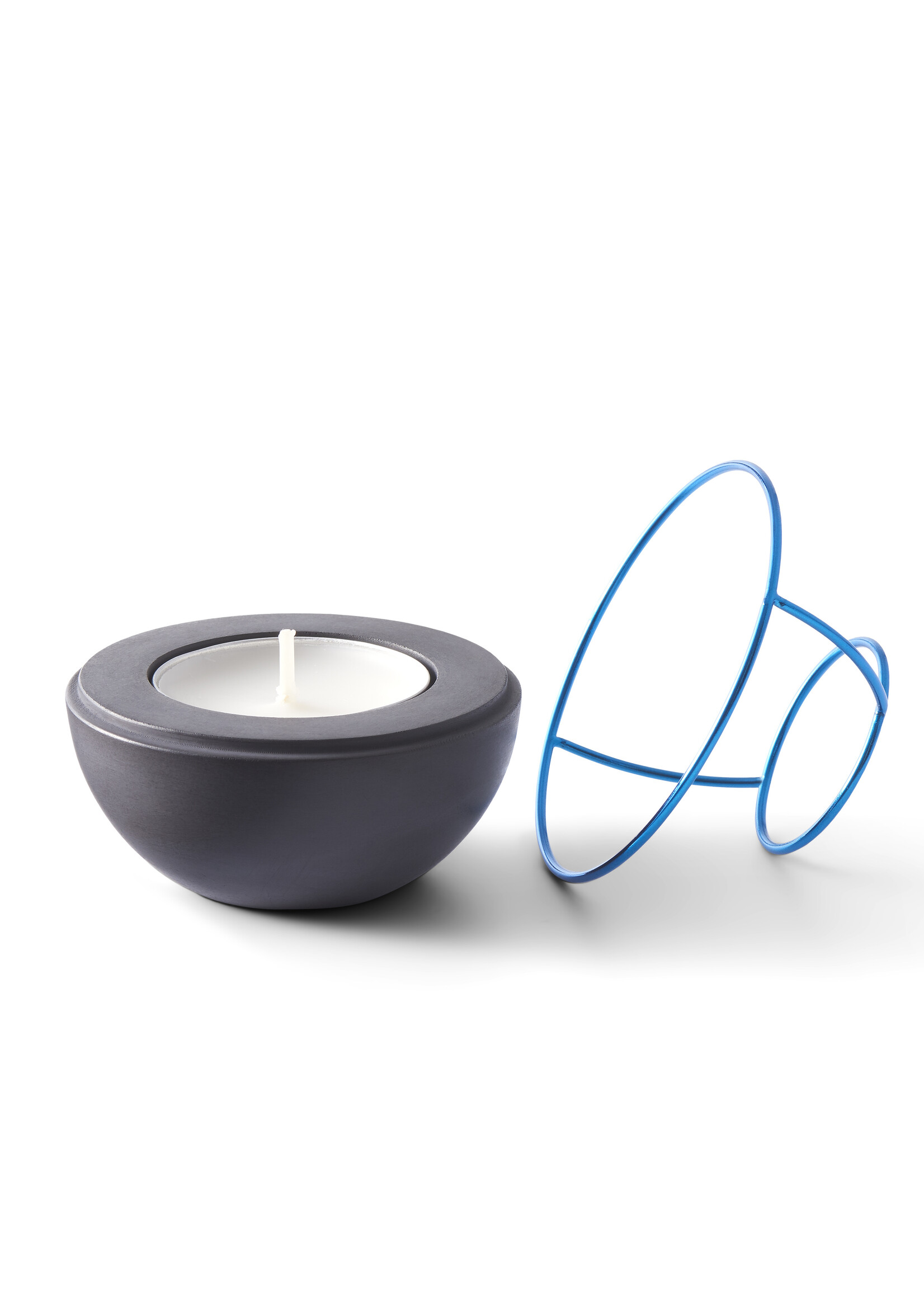 NAV Scandinavia Waxinelichthouder Flaming Rings Confetti Zwart/Blauw
