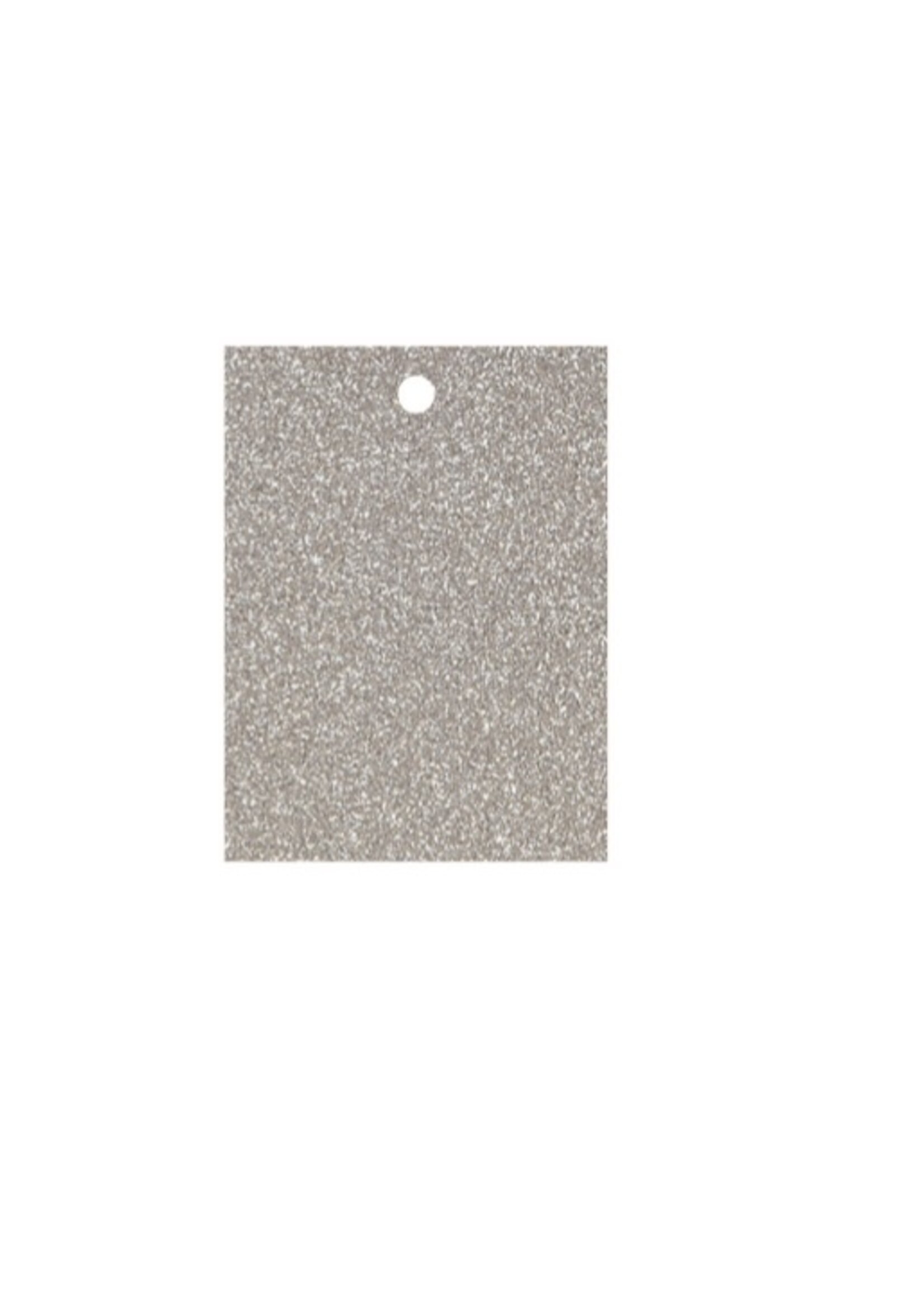 Naamkaartjes voor kerstcadeaus  set van 5 stuks Zilver Glitter