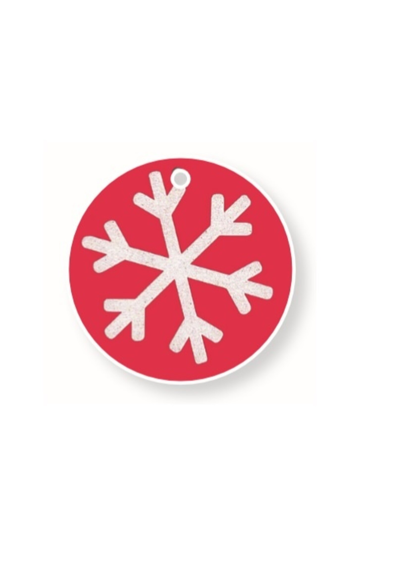 Naamkaartjes voor kerstcadeaus  set van 4 stuks sneeuwvlok rood wit