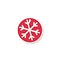 Naamkaartjes voor kerstcadeaus set van 4 stuks sneeuwvlok rood wit