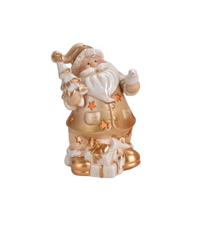 Kerstman waxinelichthouder 15 cm