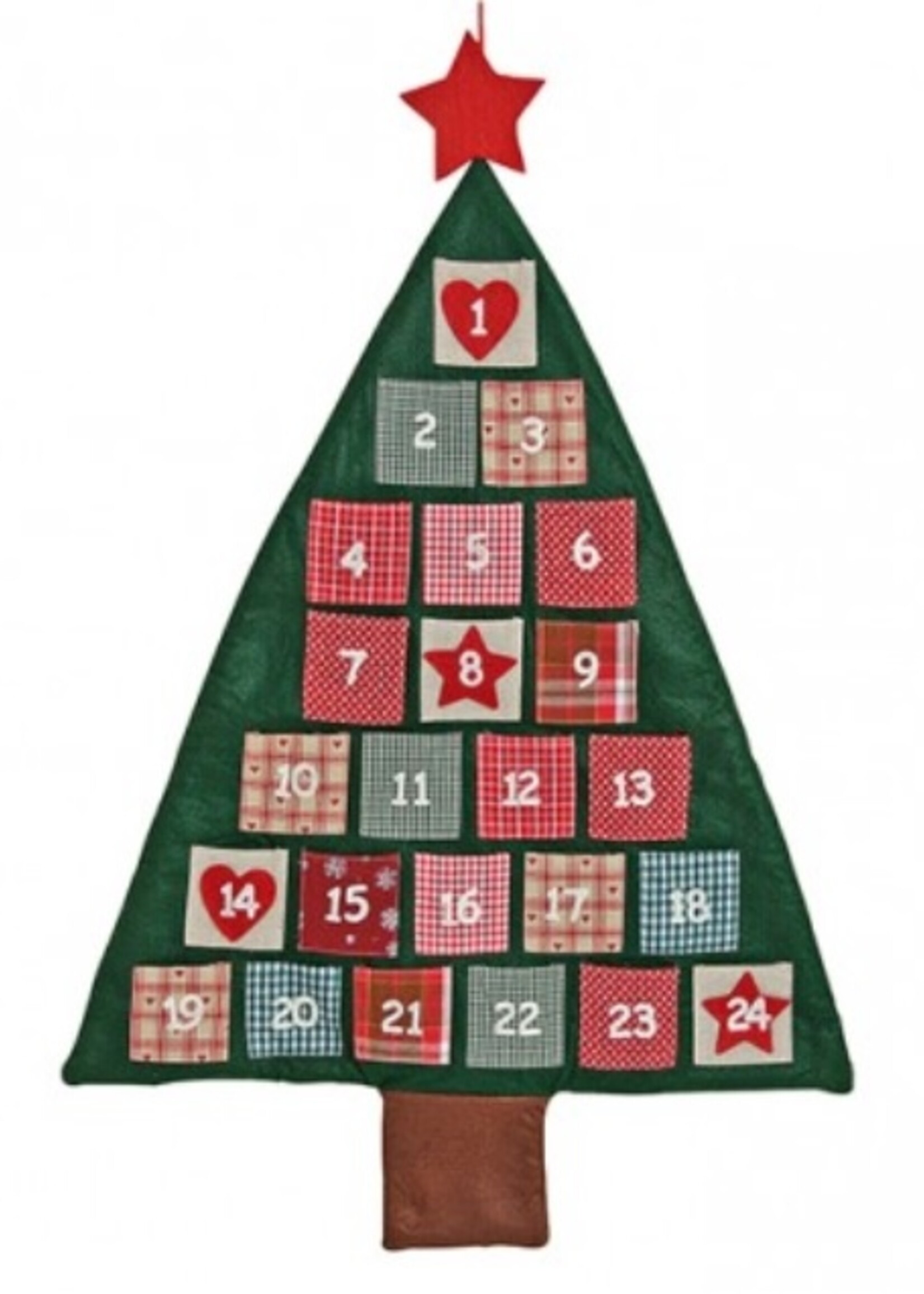 Adventskalender kerstboom met rode ster