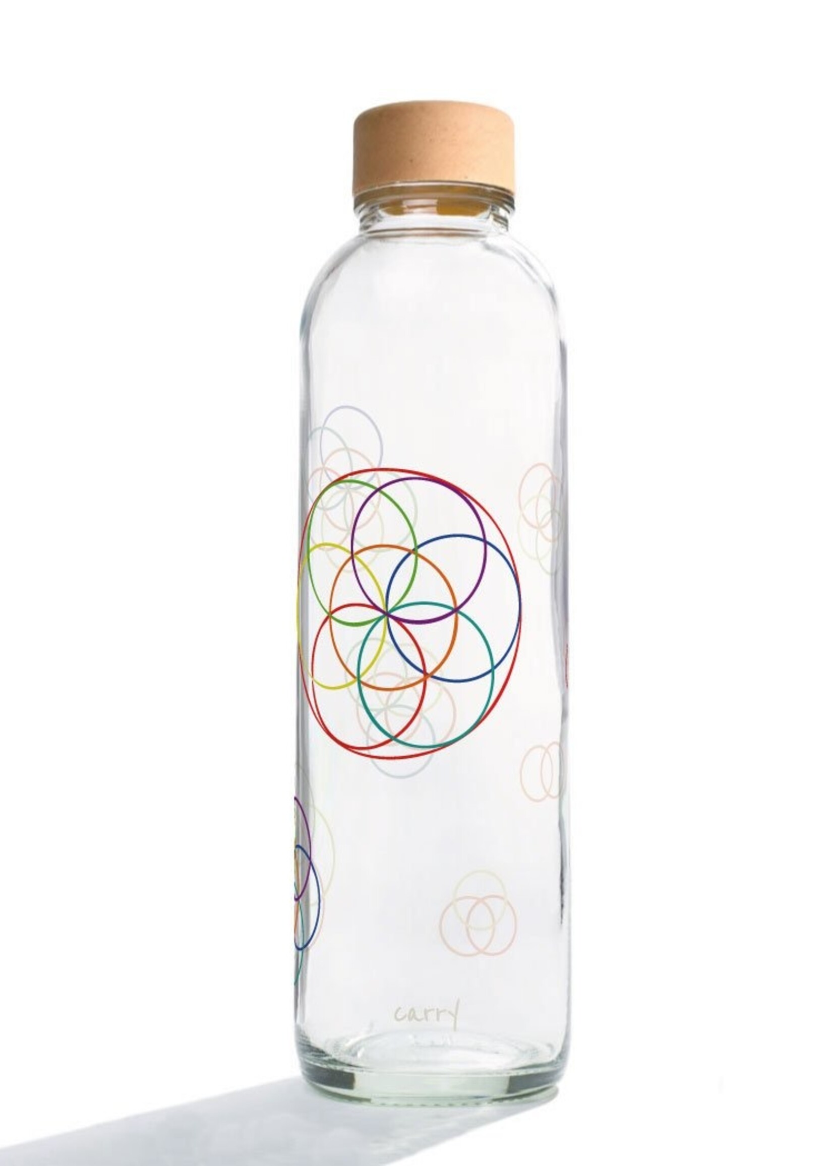 Carry Bottles Glazen Drinkfles Flower Elements 0.7 liter
