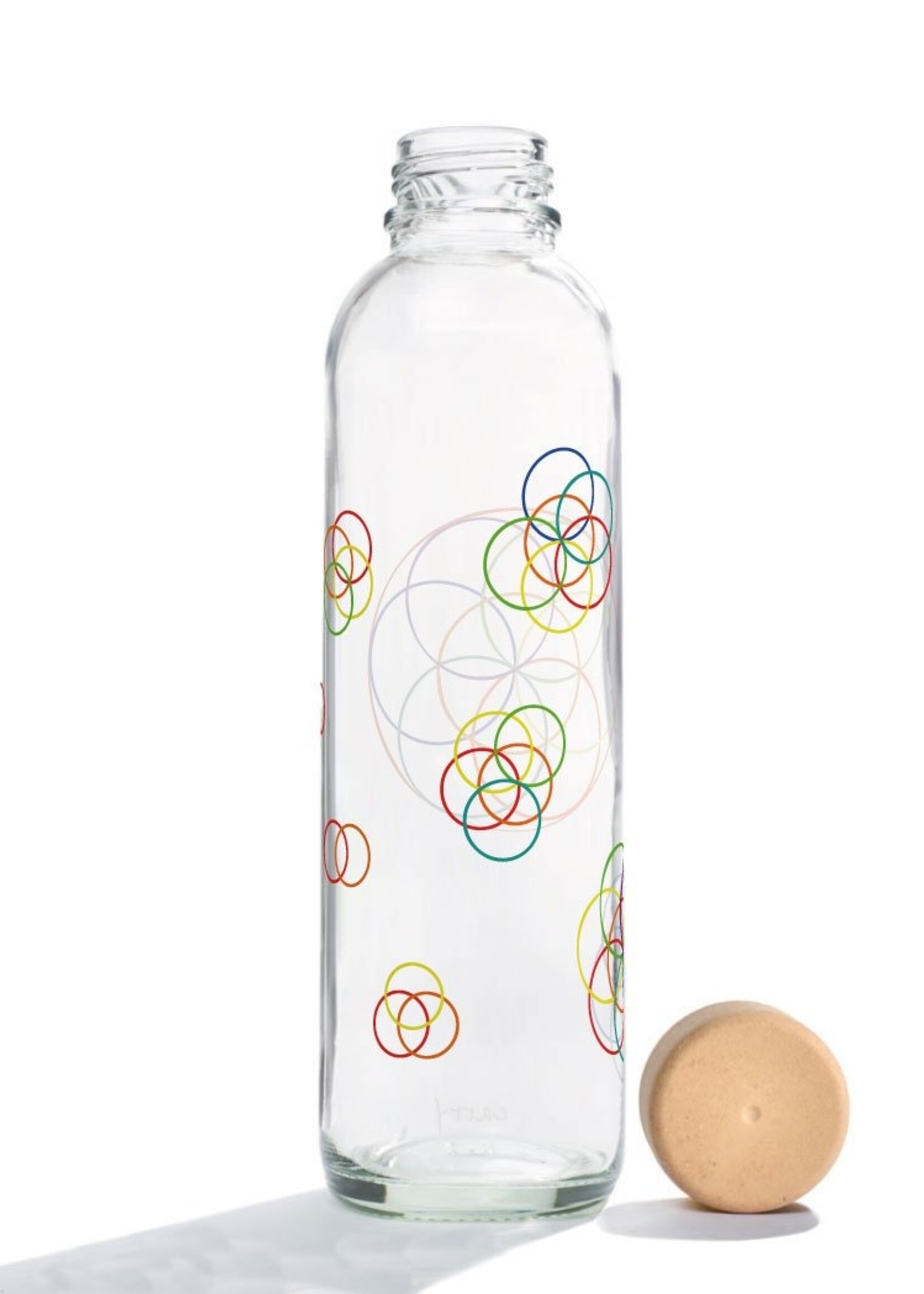 Carry Bottles Glazen Drinkfles Flower Elements 0.7 liter