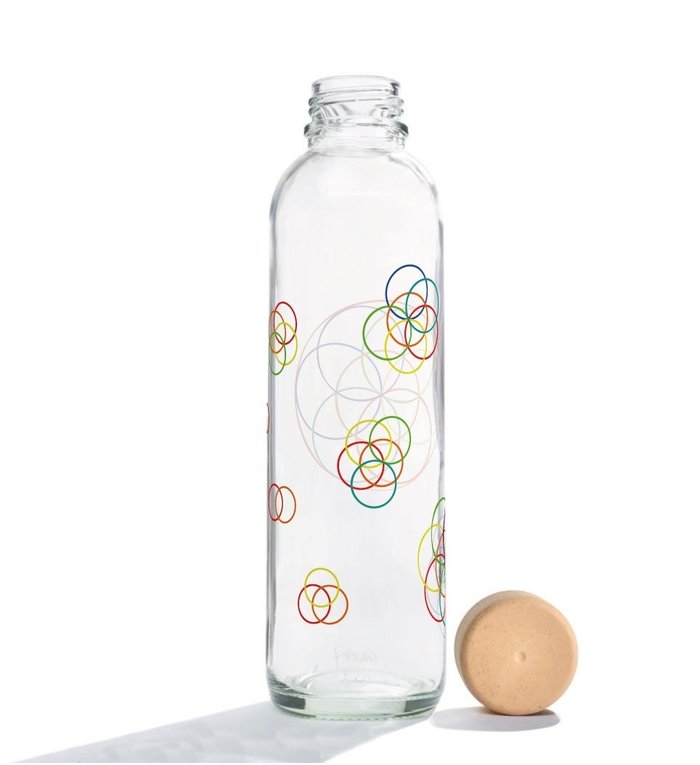 Carry Bottles Glazen Drinkfles Flower Elements 0.7 liter