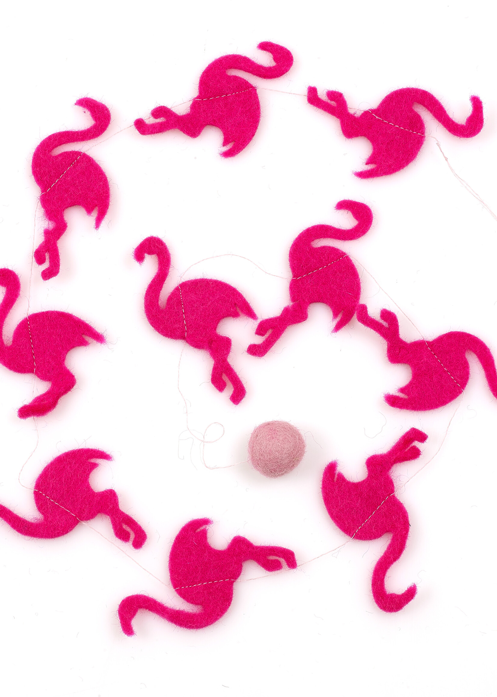 Felt so good Handgemaakte vilten flamingo slinger