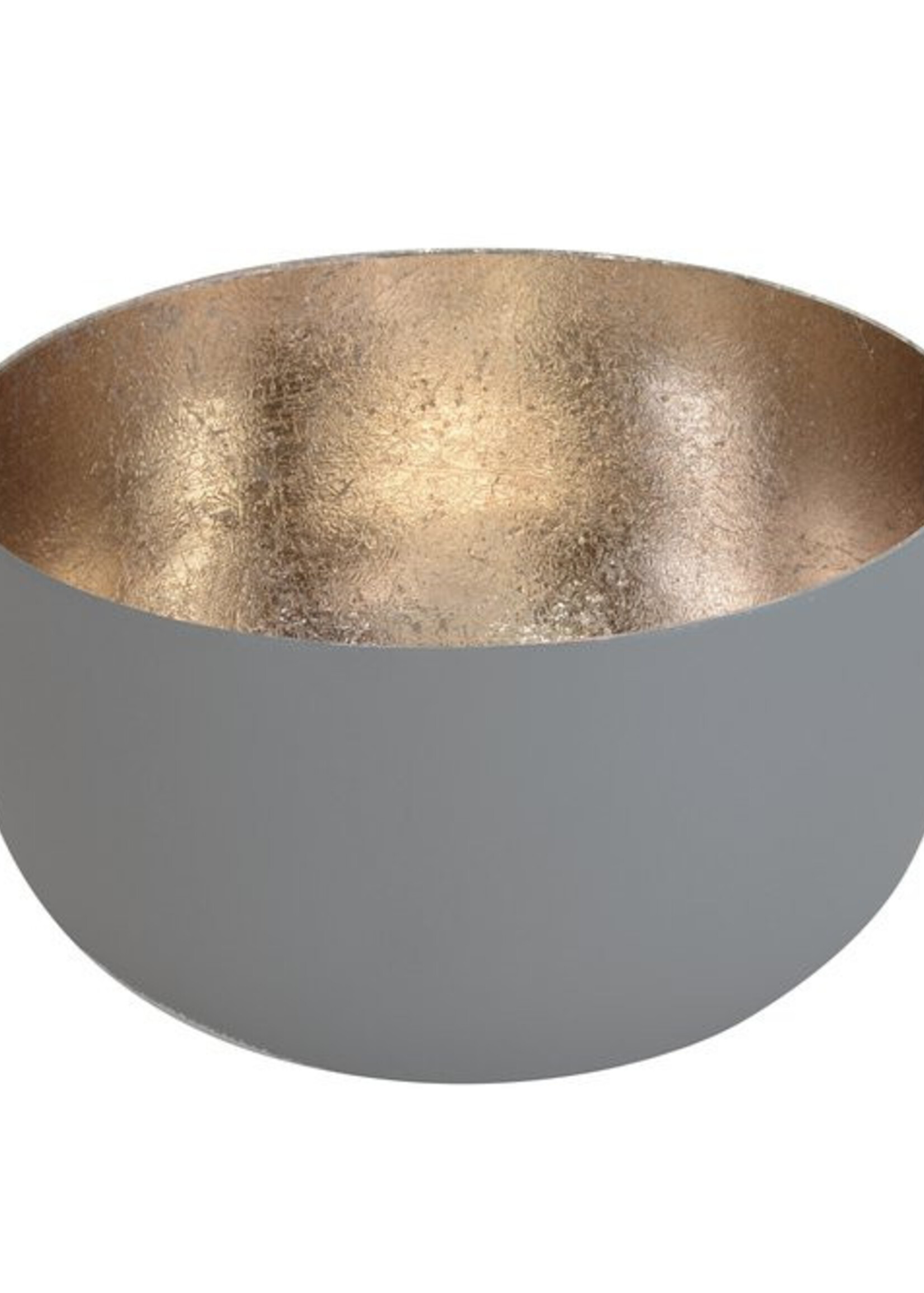 Giftcompany waxinelichtjeshouder grijs met nudegold