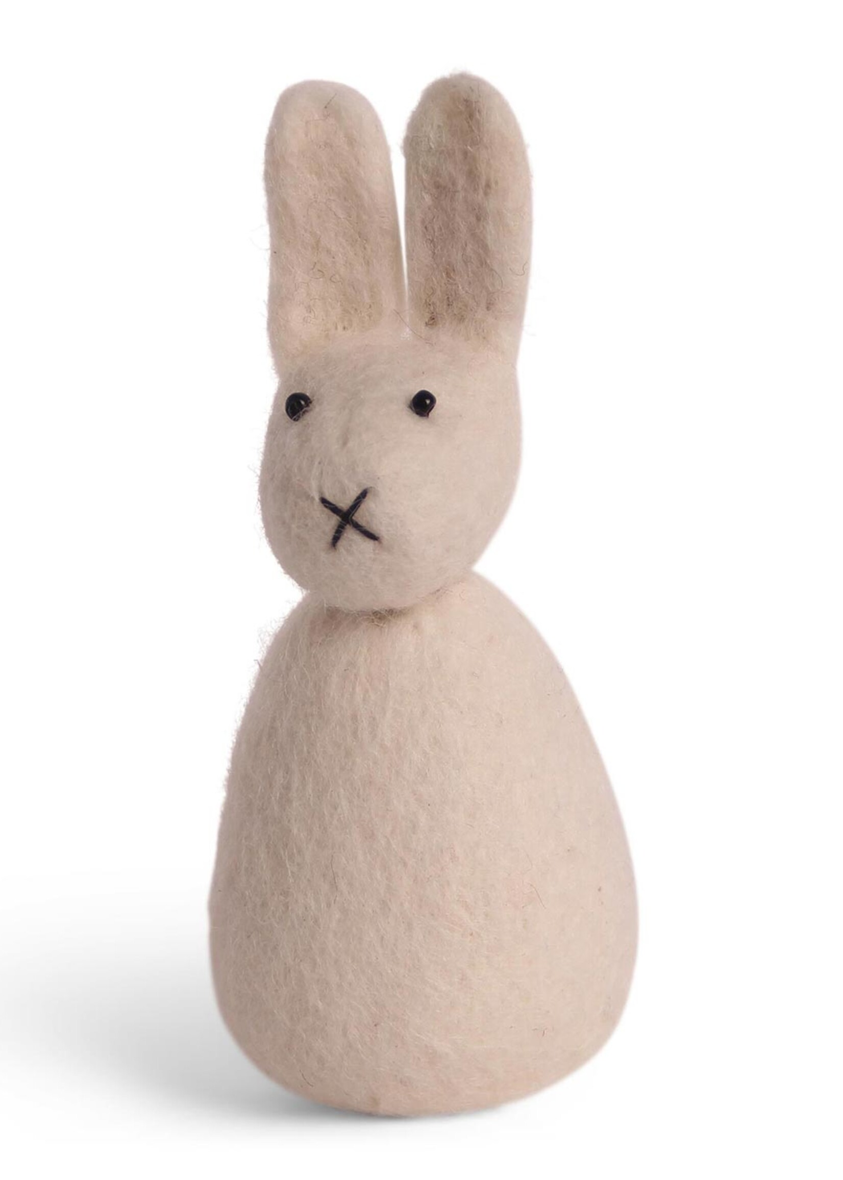 Én Gry & Sif wit, handgemaakt vilten Paashaasje