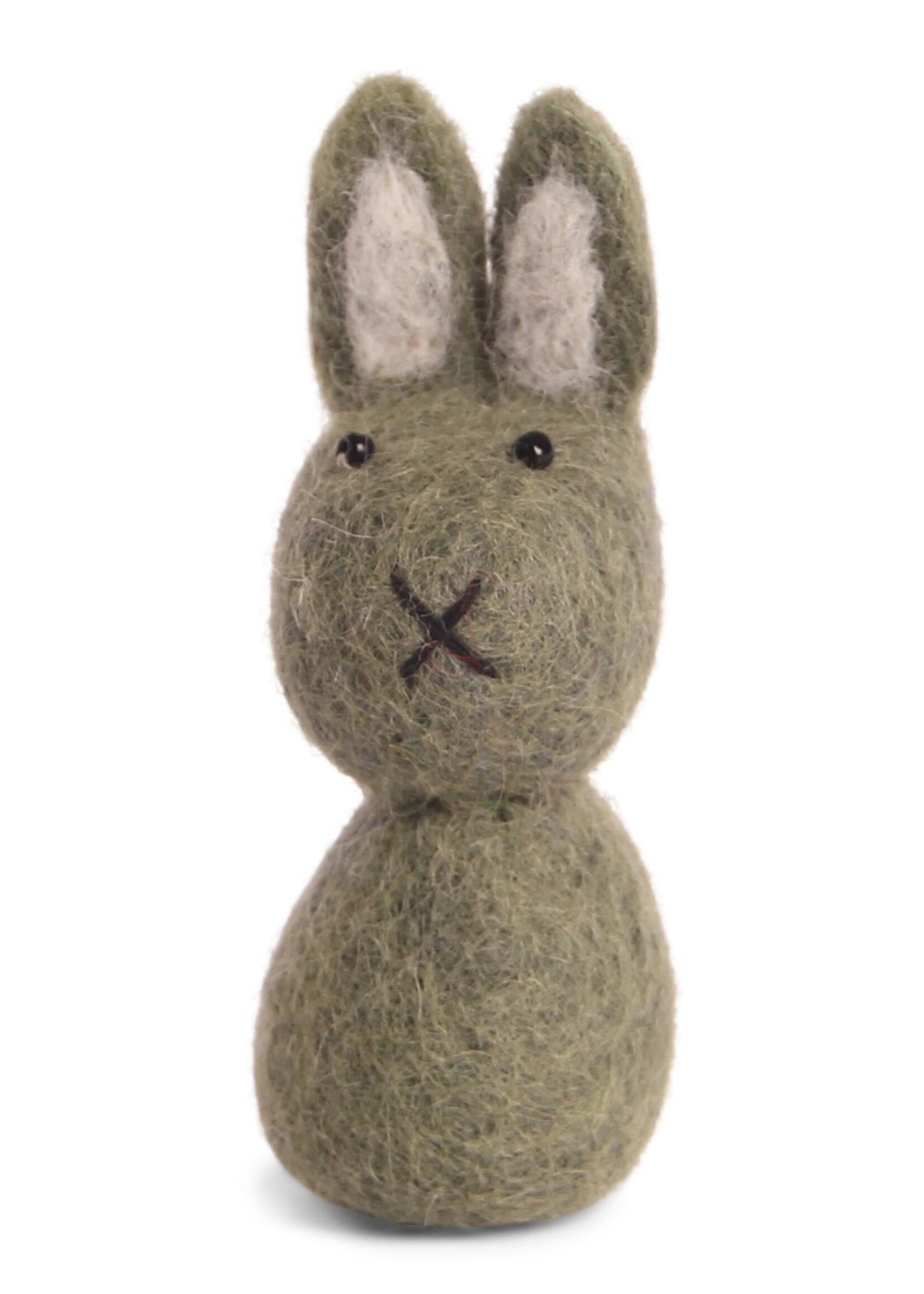 Én Gry & Sif handgemaakt groen vilten haasje