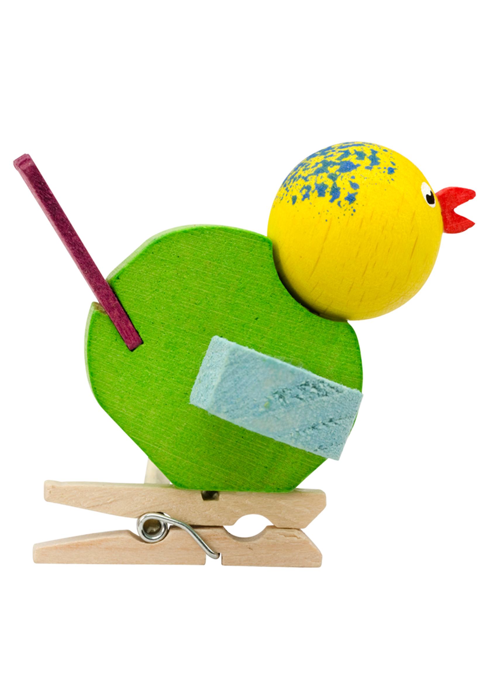 Graupner houten handgemaakte vogeltje op klemmetje