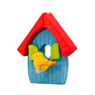 Vogelhuis Hangertje Blauw met Rood