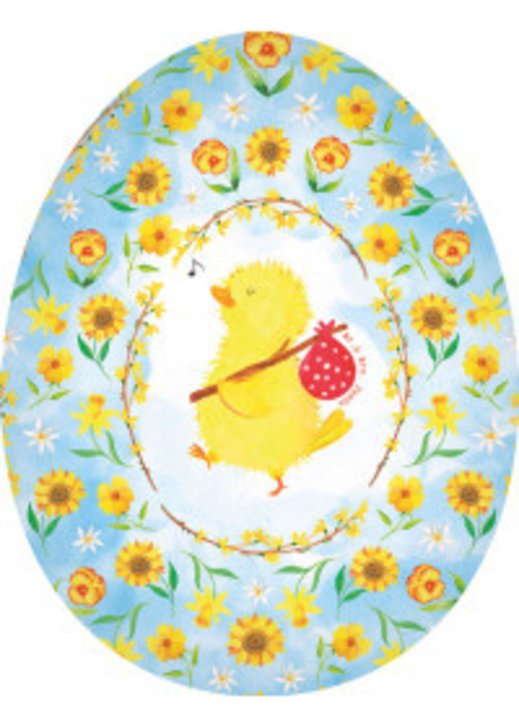 vulbaar paasei van karton 15 cm wandelend kuiken Mr. & Mrs. Panda