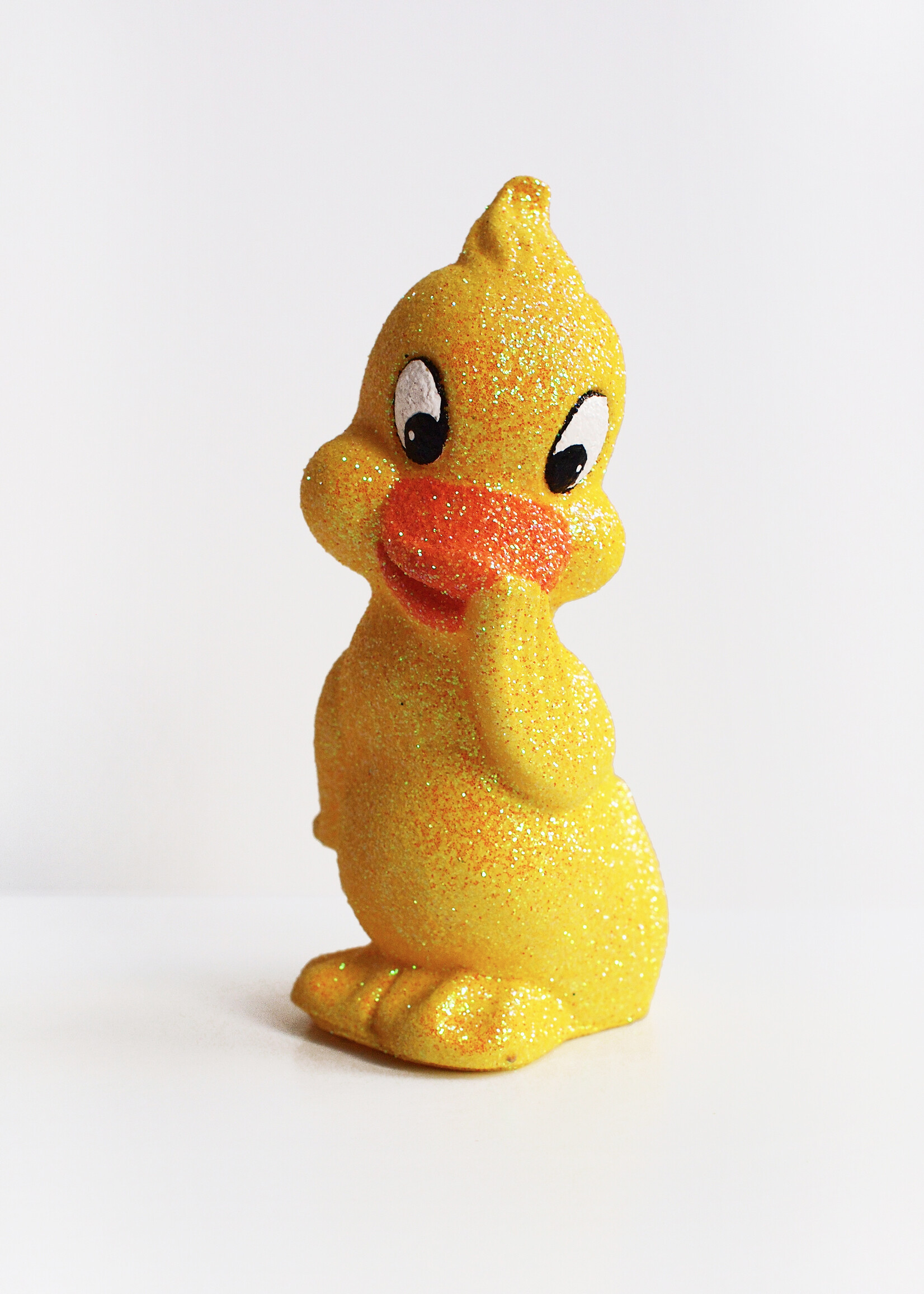 Handgemaakt geel glitter eendje