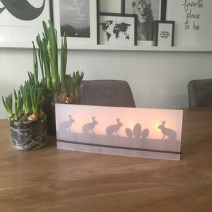 Schaduwspel Hazen en Eieren Waxinelichthouder