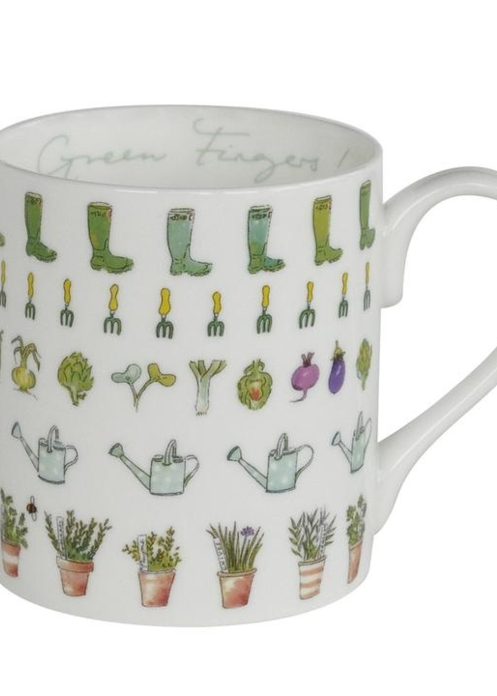 Sophie Allport porseleinen mok 'Groene Vingers' 275 ml