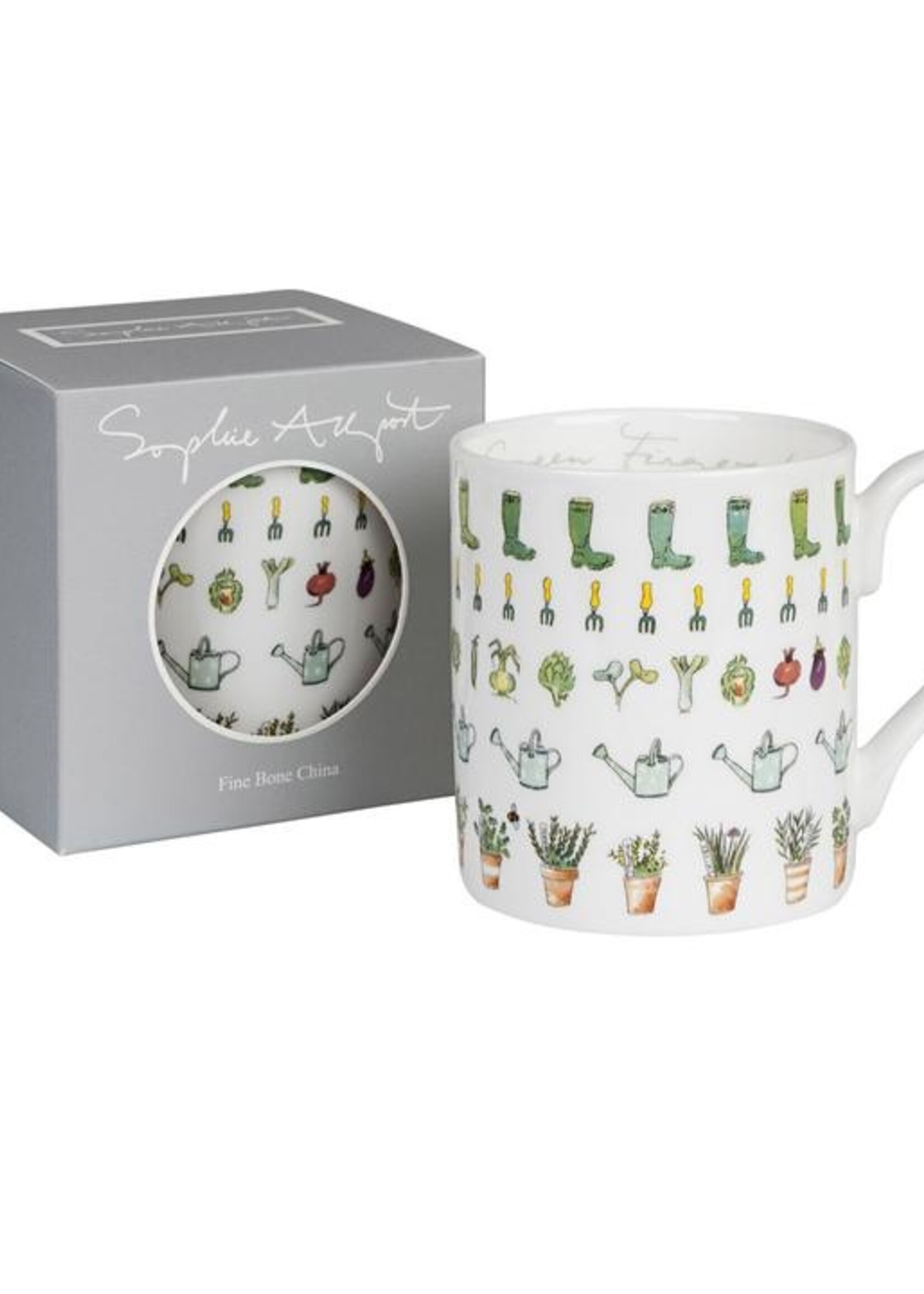 Sophie Allport porseleinen mok 'Groene Vingers' 275 ml