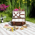 Les Jardins de la Comtesse lichtbruin en zandkleurig gestreept picknickkleed 140 x 140 cm