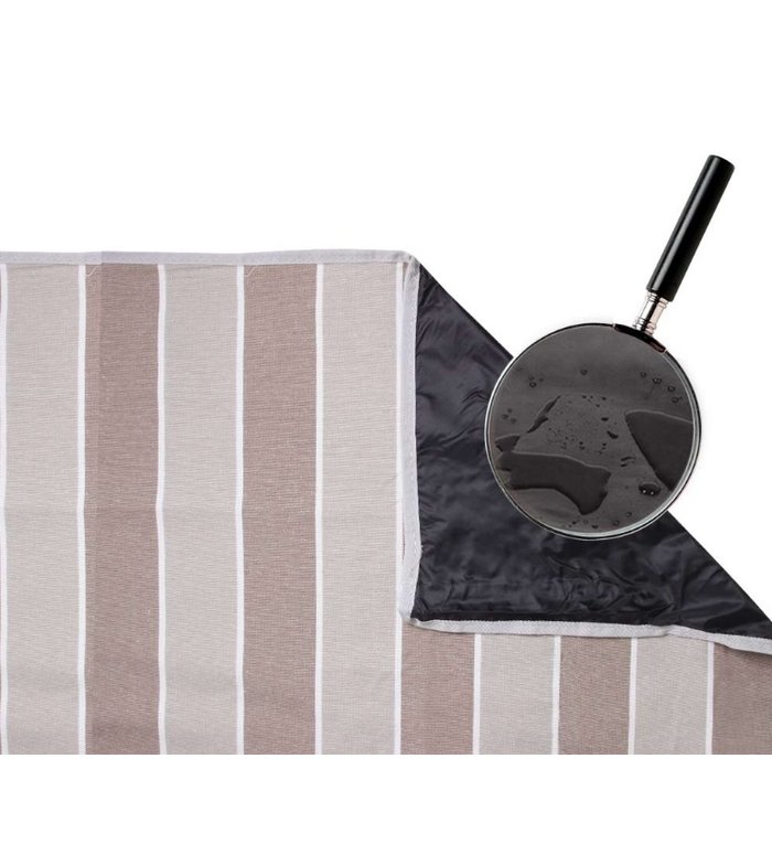 Les Jardins de la Comtesse lichtbruin en zandkleurig gestreept picknickkleed 140 x 140 cm