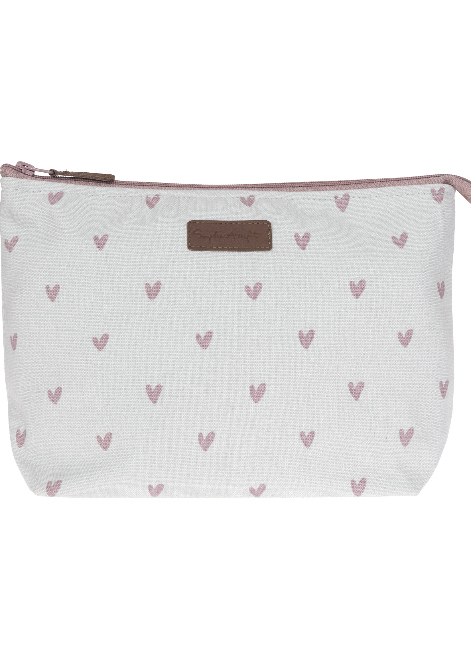 Sophie Allport toilettas met hartjes design gemaakt van canvas