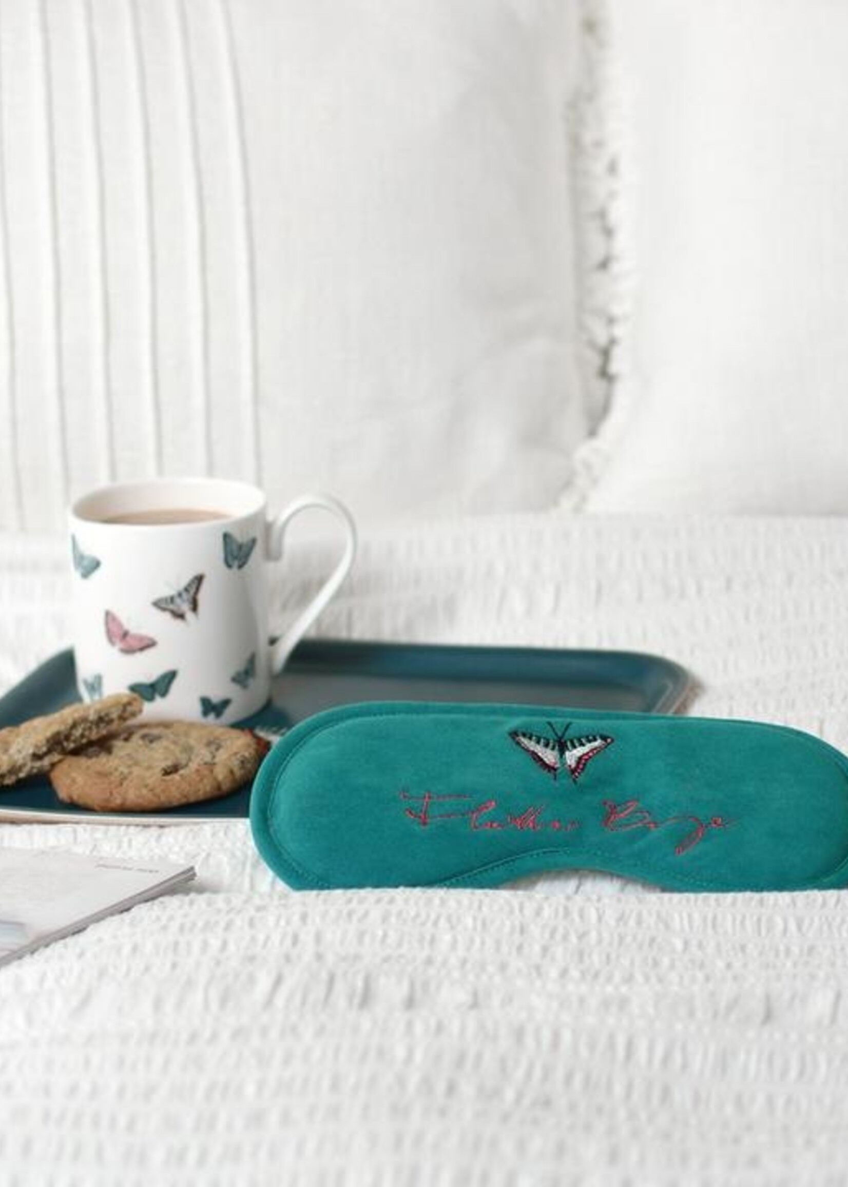 Sophie Allport slaap masker - oogmasker met vlinder en tekst "Flutter Bye"