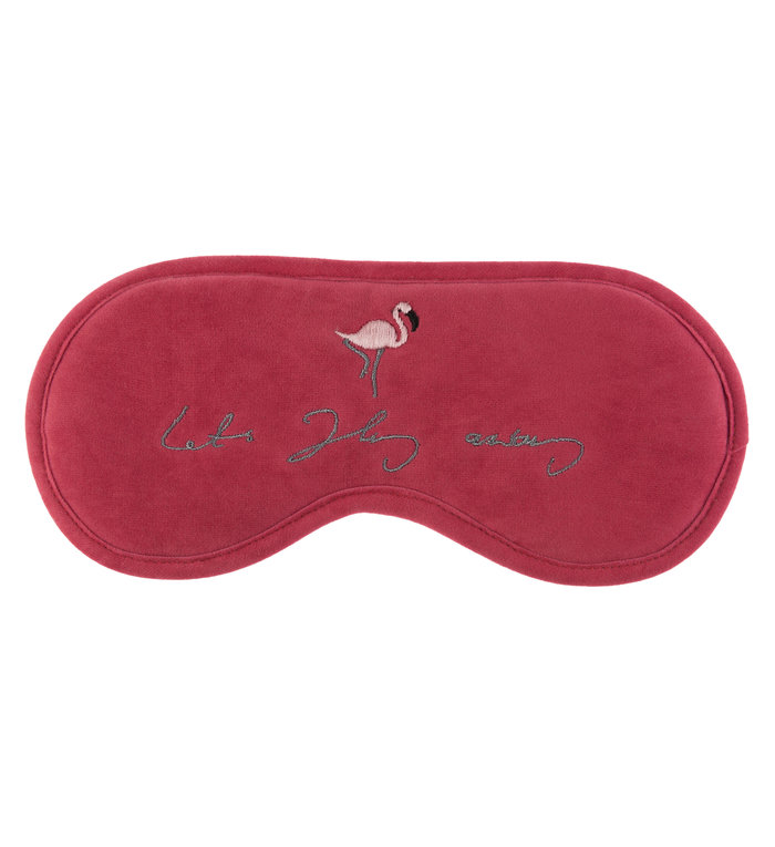 Sophie Allport slaapmasker - oogmasker met flamingo en tekst "Let's fly away"