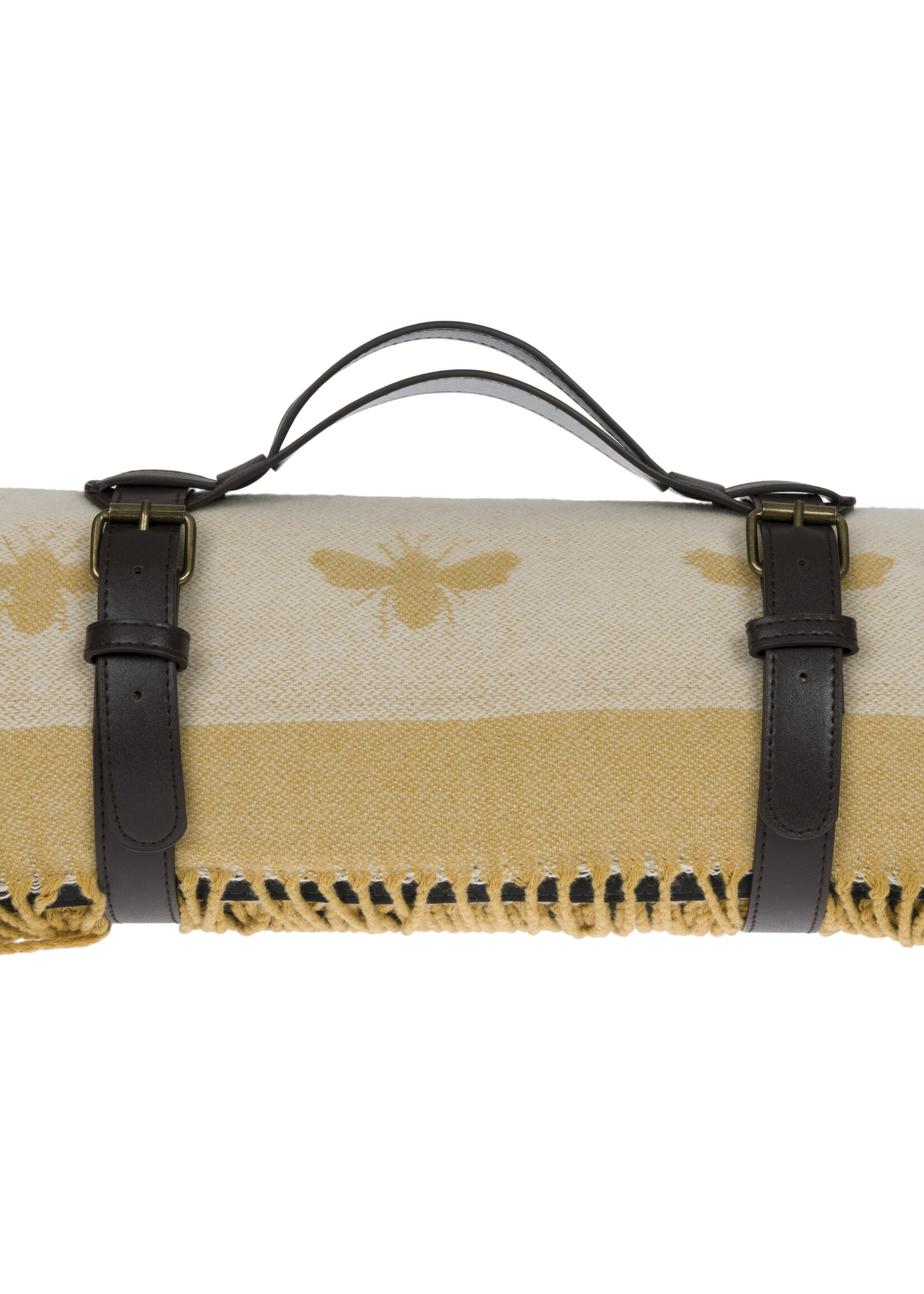 Sophie Allport citroengeel picknickkleed met bijen patroon