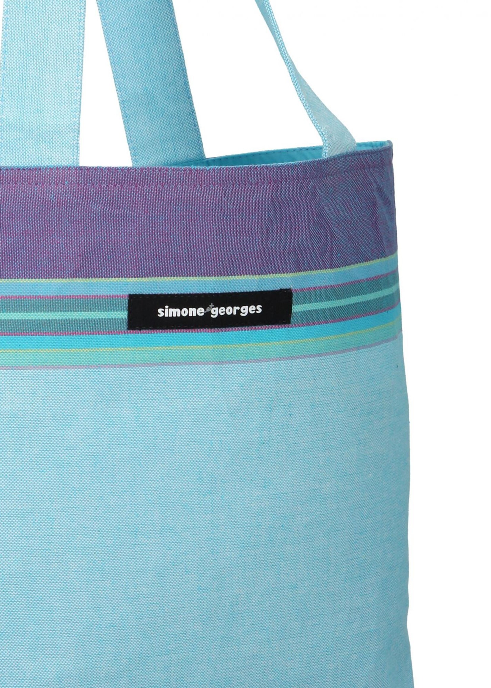 Simone et Georges lichtblauwe katoenen strandtas