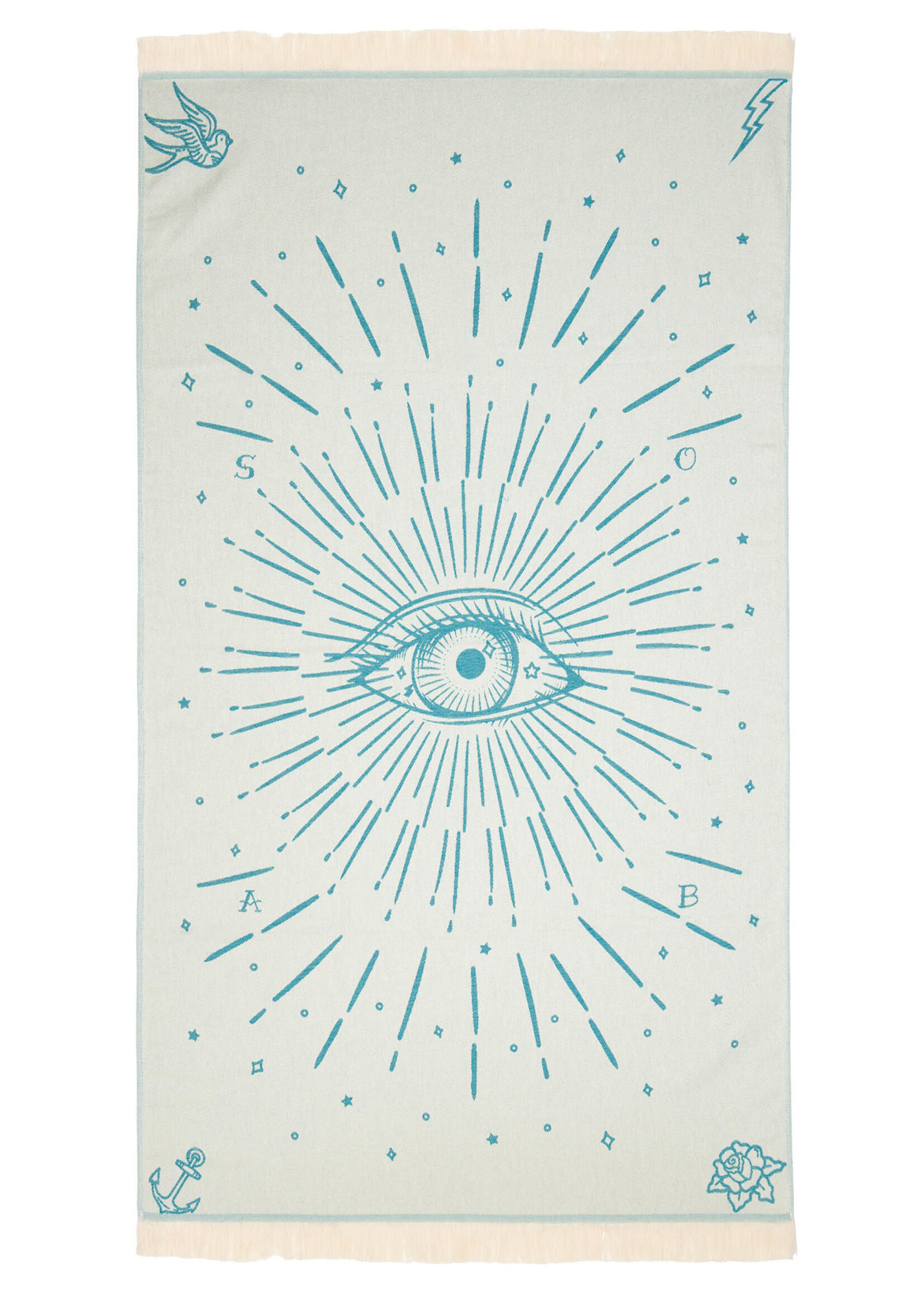 Sun of a Beach  vederlichte petrolblauw Derde Oog strandhanddoek - hamamdoek